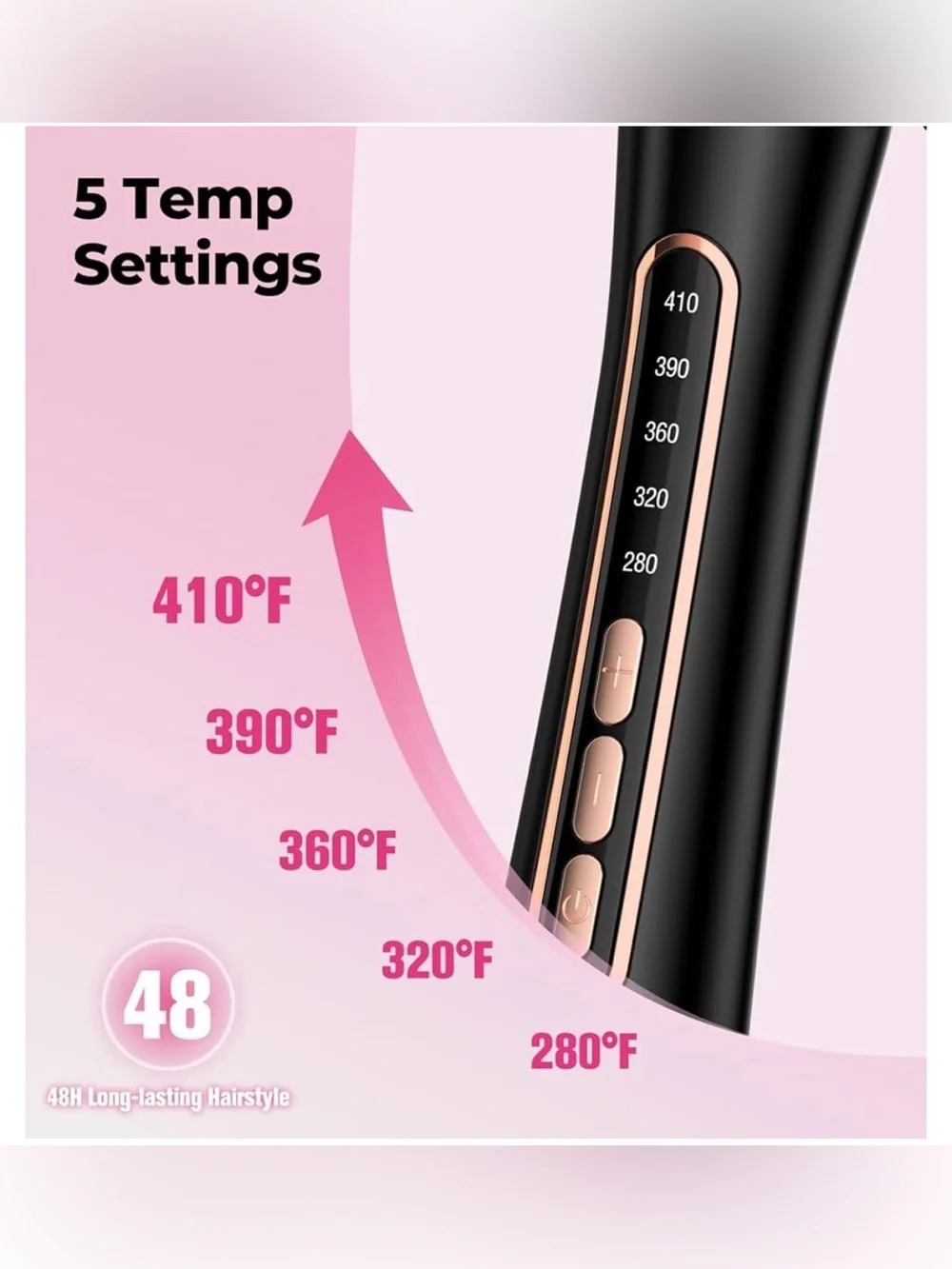 Farery 32mm Bubble Curling Wand Ceramic 5 Temp Dual Voltage NWT